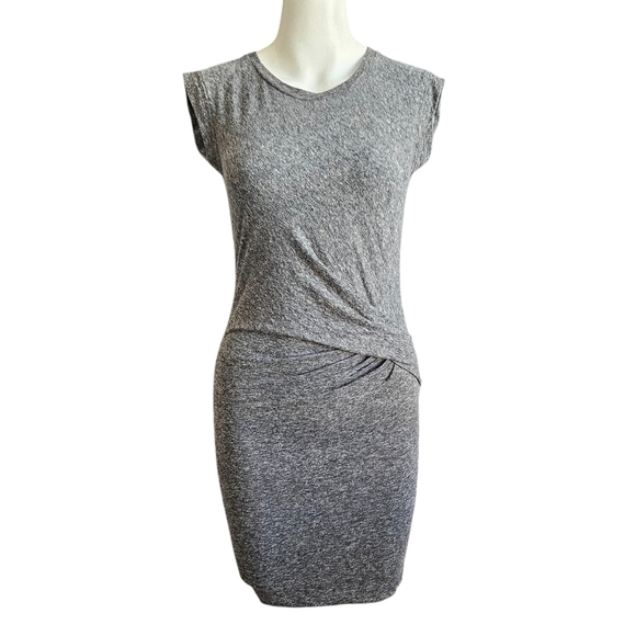 IRO Athos Twist Linen Blend Fitted Mini T-shirt Dress Cap Sleeves XS - Picture 1 of 10